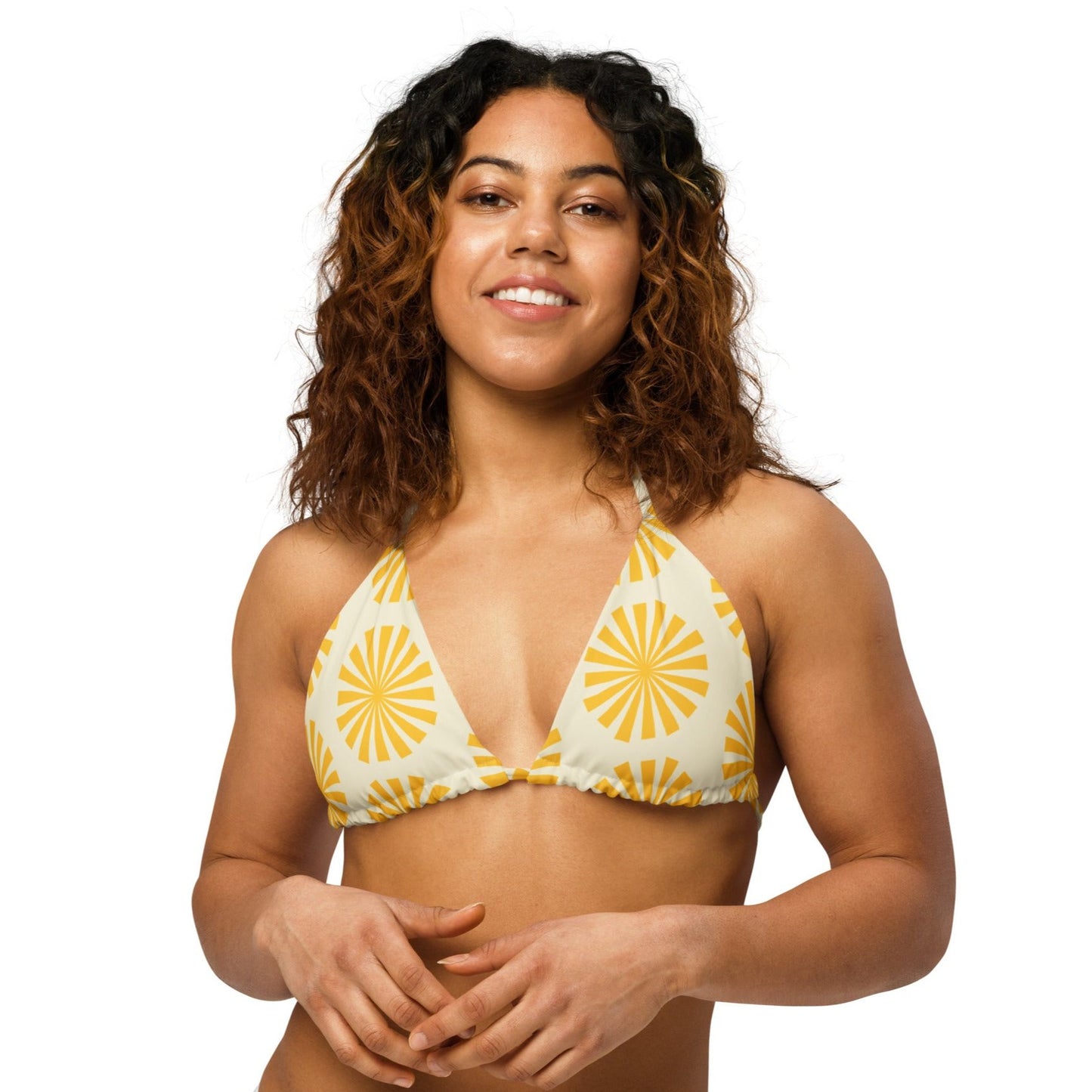 Ladies Yellow Sunshine String Bikini Top