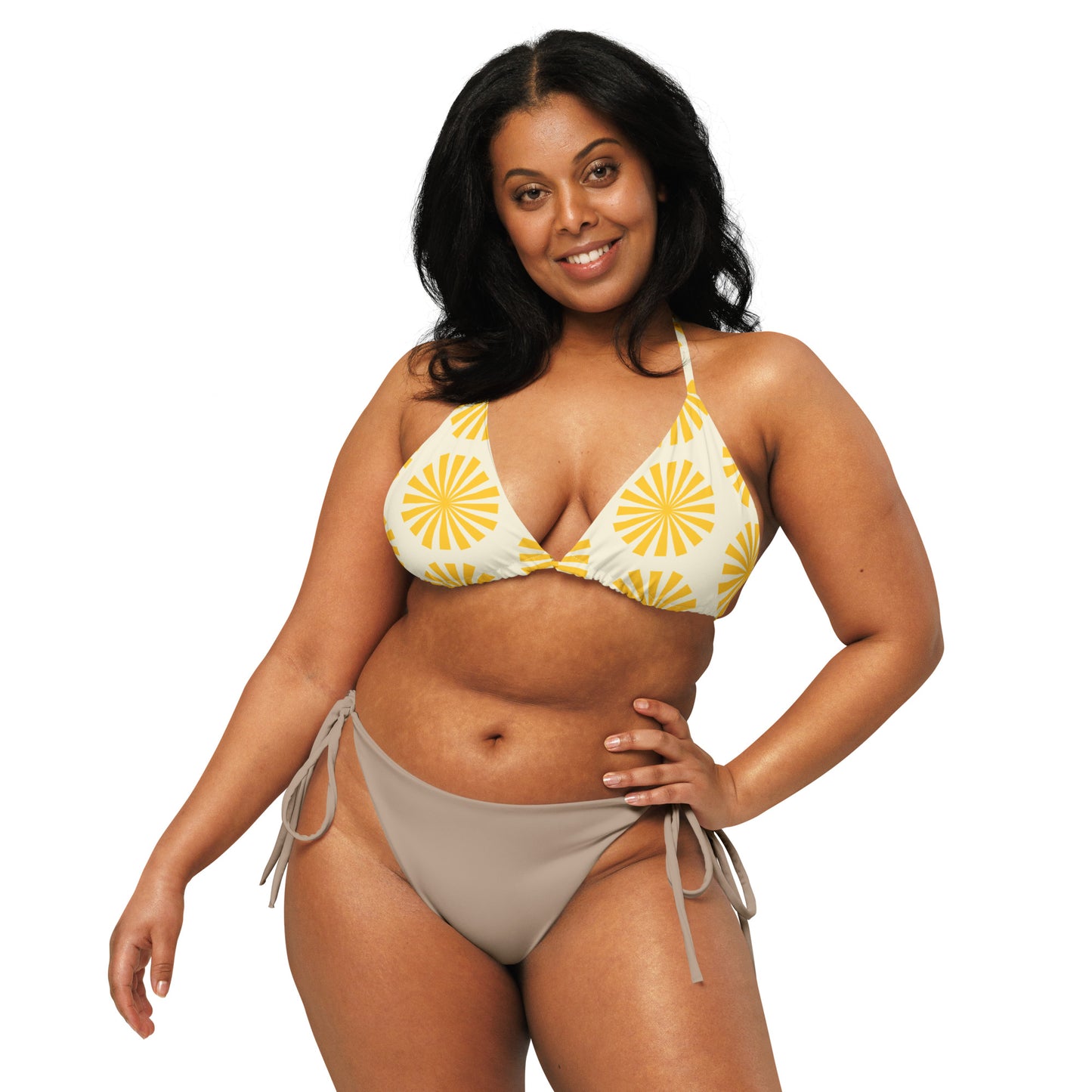 Ladies Yellow Sunshine String Bikini Top