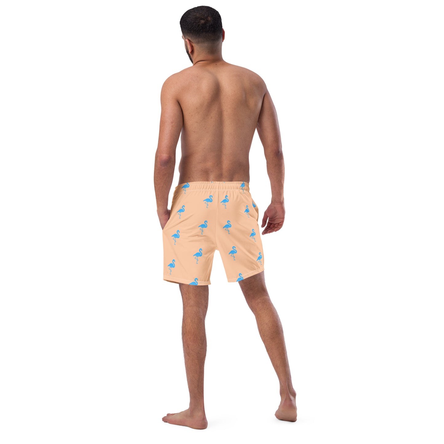 Mens Flamingo Swim Trunks - Peach