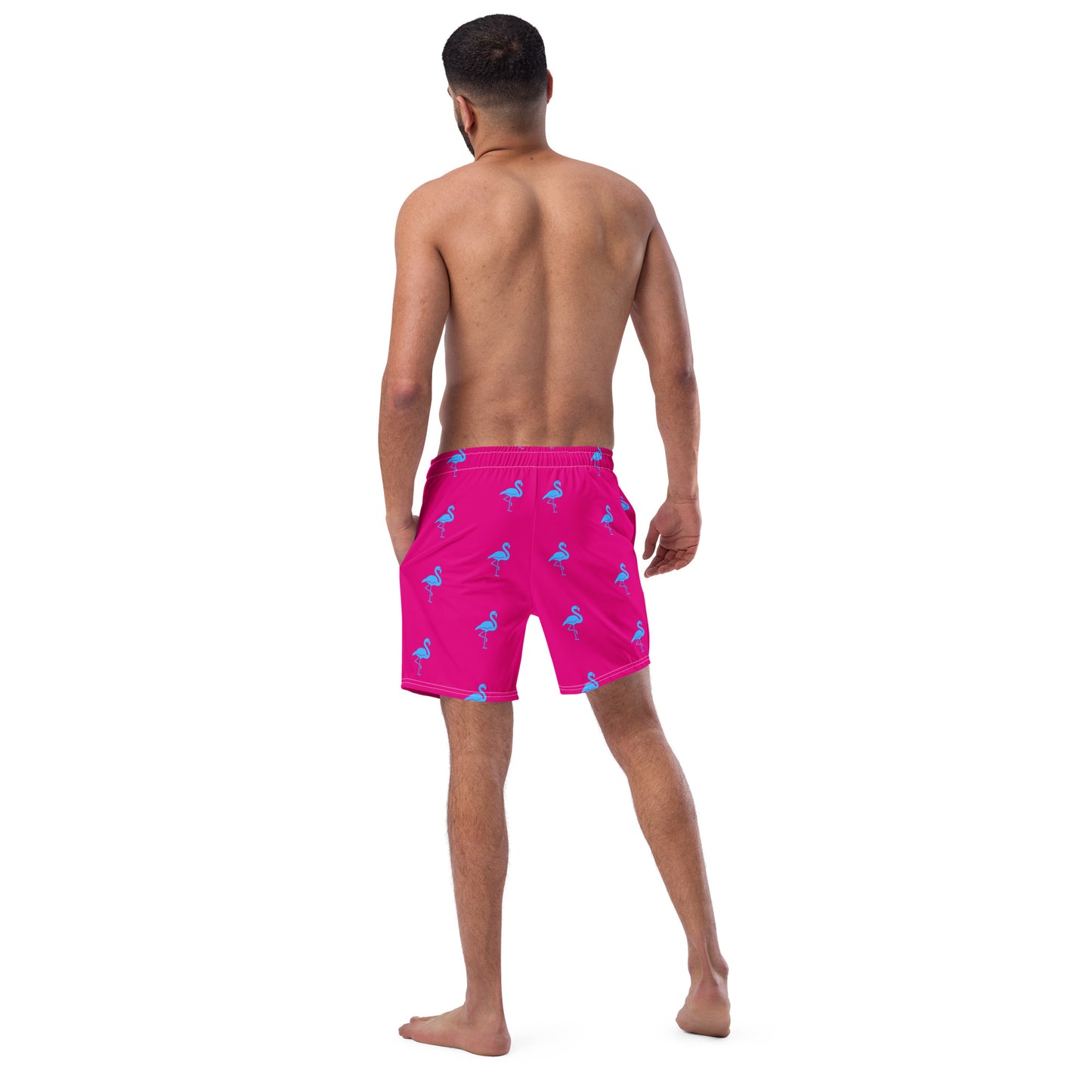Mens Flamingo Swim Trunks - Hot Pink