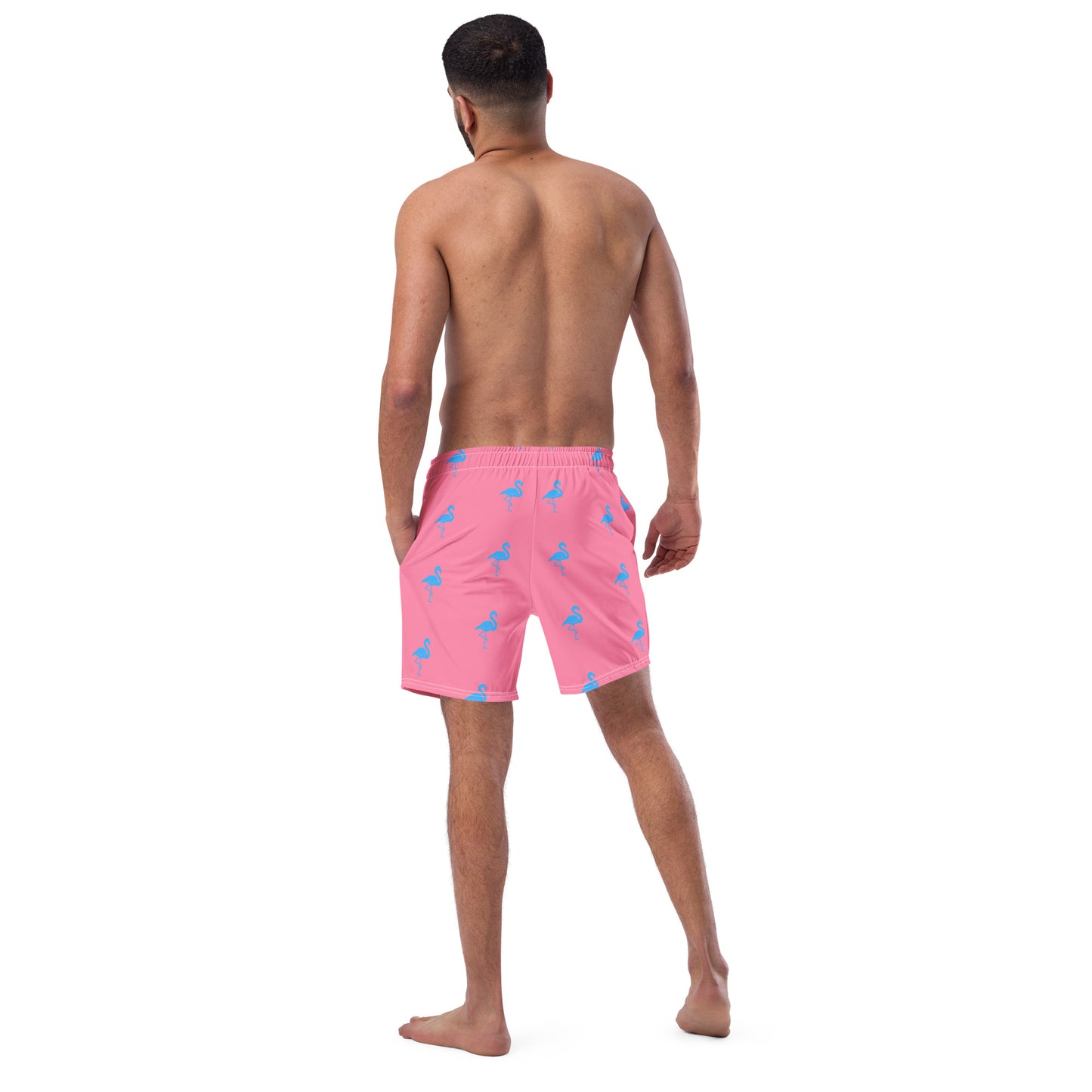 Mens Flamingo Swim Trunks - Light Pink