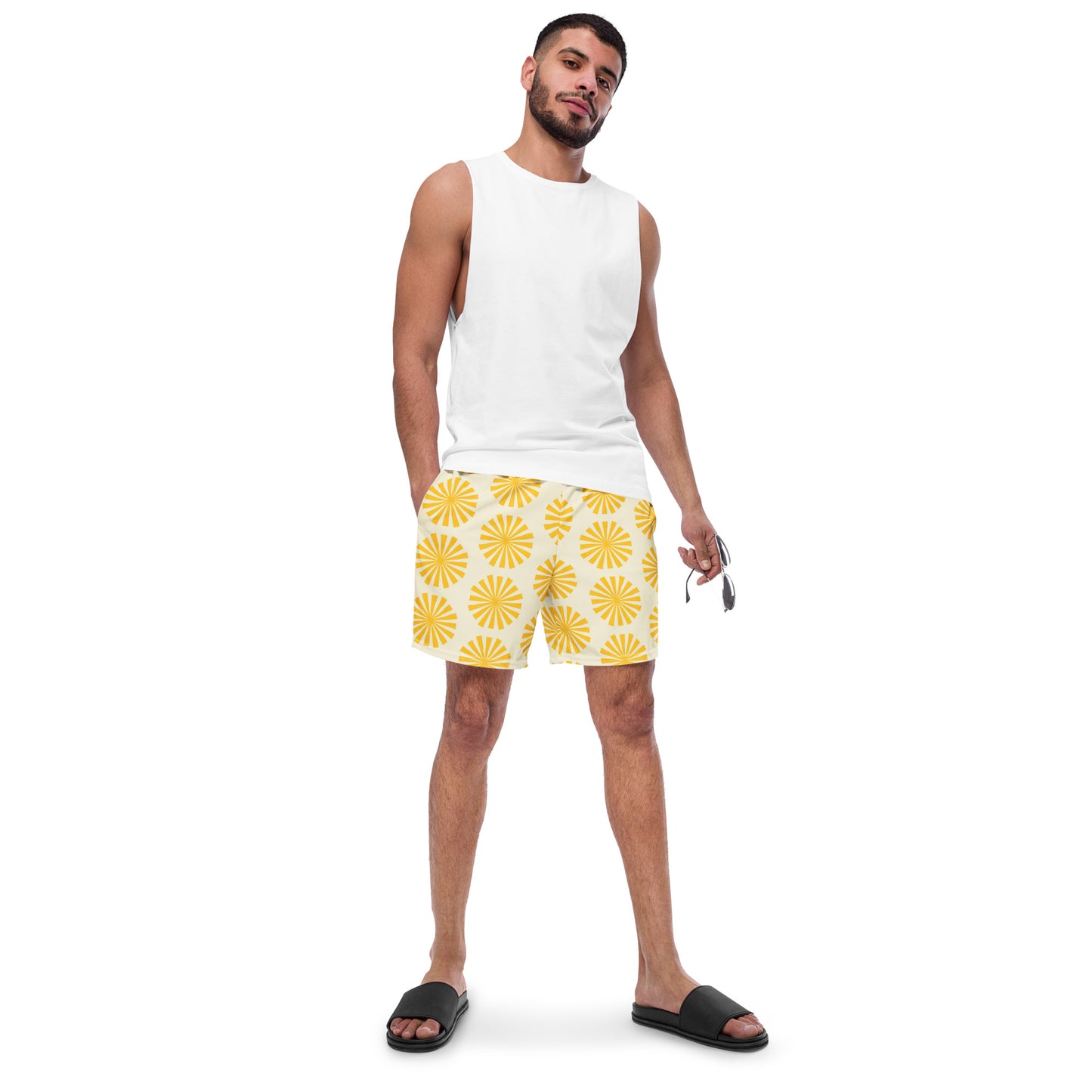 Mens Yellow Sunshine Swim Trunks