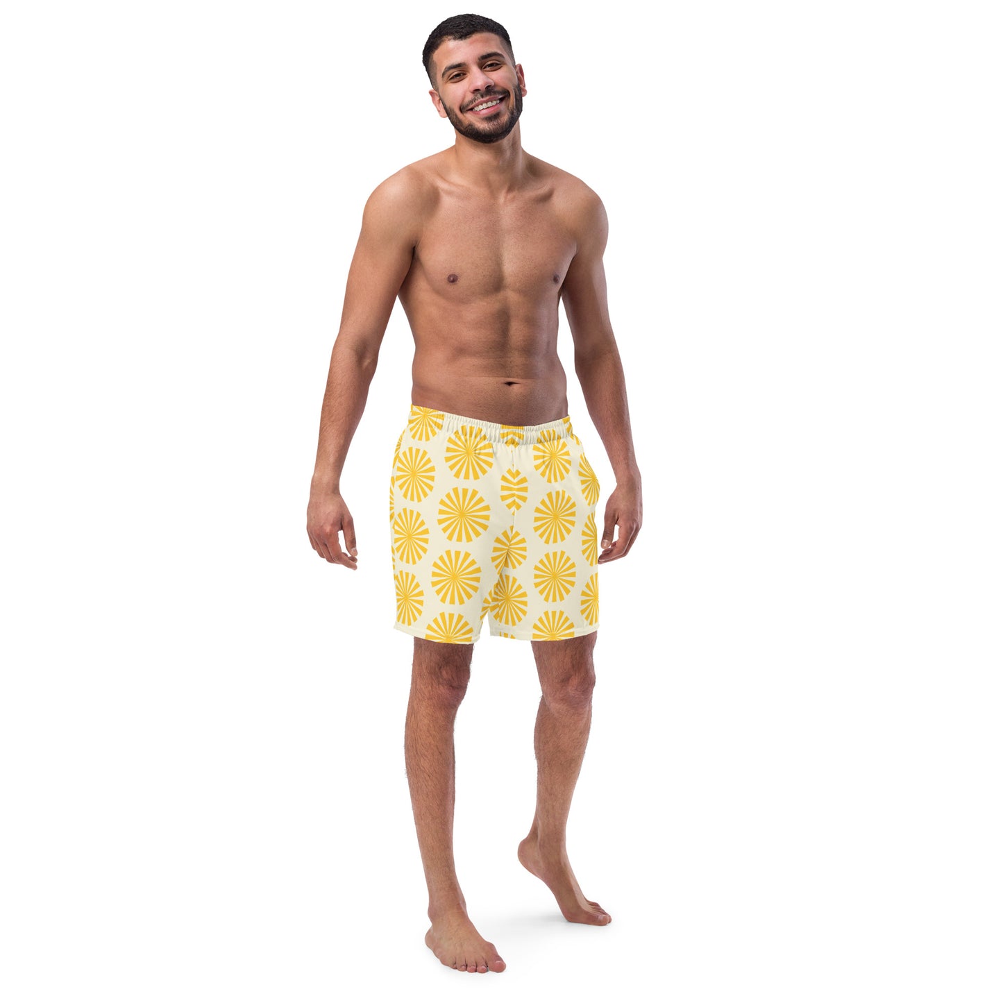 Mens Yellow Sunshine Swim Trunks