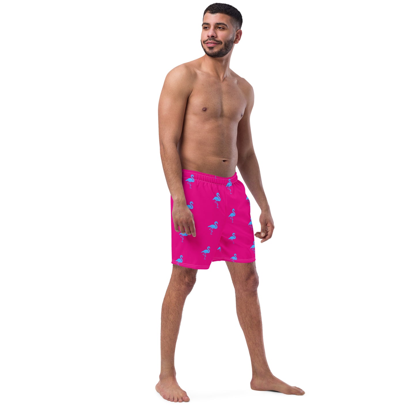 Mens Flamingo Swim Trunks - Hot Pink